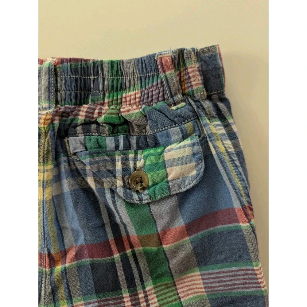Baby Gap Toddler Boys Blue Oxford Button Down Shirt Plaid Shorts Set 18-24mo